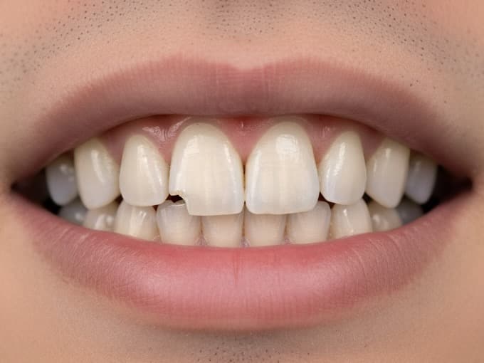 Before Composite Dental Bonding treatment in Baldwin Park, El Monte, La Crescenta, and 5 more LA County cities - Before Bonding (Chip)