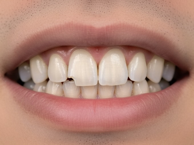 Before Composite Dental Bonding treatment in Baldwin Park, El Monte, La Crescenta, and 5 more LA County cities - Before Bonding (Chip)